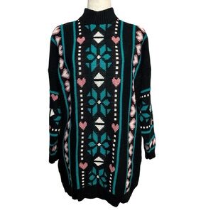 Vintage 80s Private Eyes Hearts Sweater